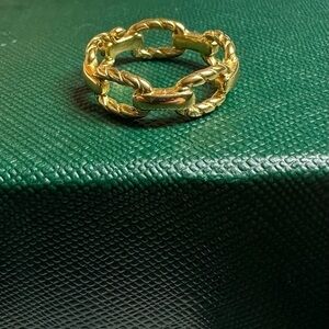 18K Gold filled Braided Link Chain statement Ring